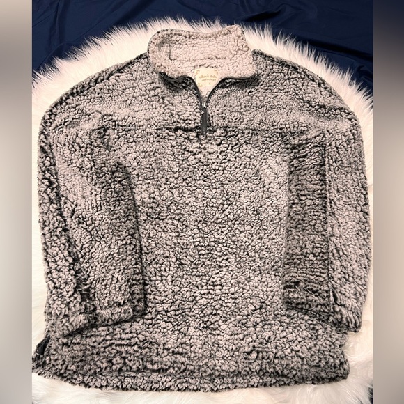 Altar'd State Sherpa Half Zip Pullover Charcoal Gray Size Small, Fleece - Picture 4 of 4